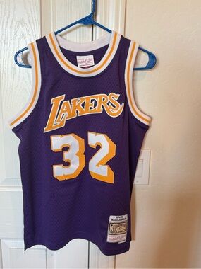 Mitchell & Ness Purple Los Angeles Lakers #32 Jersey for Kids